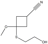 3-Methoxy-3-[(2-hydroxyethyl)thio]cyclobutanecarbonitrile Struktur