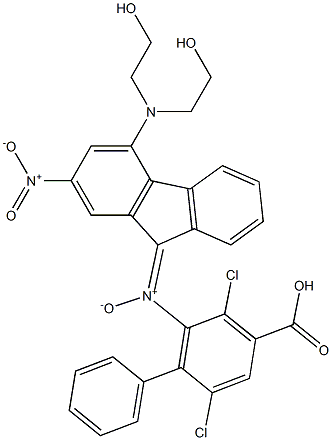 N-(2-Nitro-9H-fluoren-9-ylidene)-4-[bis(2-hydroxyethyl)amino]phenylamineN-oxide Struktur