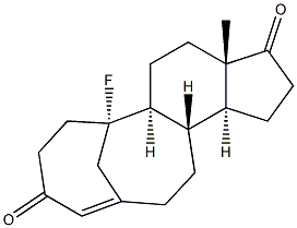 10-Fluoro-5,10-seco-5,19-cycloandrost-4-ene-3,17-dione Struktur