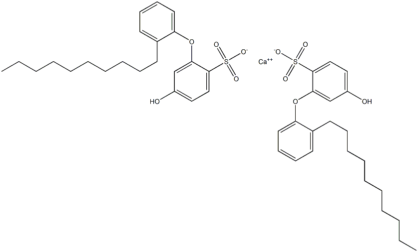 Bis(5-hydroxy-2'-decyl[oxybisbenzene]-2-sulfonic acid)calcium salt Struktur