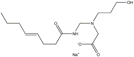 N-(3-Hydroxypropyl)-N-(4-octenoylaminomethyl)glycine sodium salt Struktur