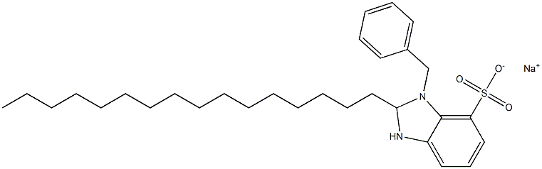 1-Benzyl-2,3-dihydro-2-hexadecyl-1H-benzimidazole-7-sulfonic acid sodium salt Struktur