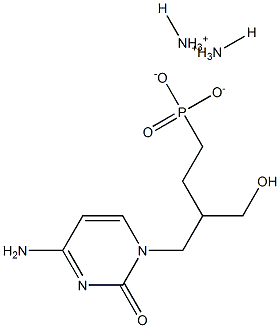 4-[(4-Amino-1,2-dihydro-2-oxopyrimidin)-1-yl]-3-(hydroxymethyl)butylphosphonic acid hydrogen ammonium salt Struktur