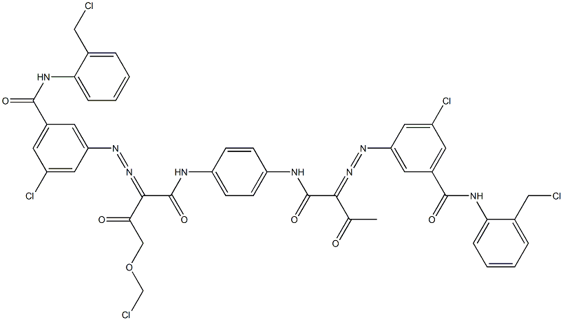 3,3'-[2-(Chloromethoxy)-1,4-phenylenebis[iminocarbonyl(acetylmethylene)azo]]bis[N-[2-(chloromethyl)phenyl]-5-chlorobenzamide] Struktur