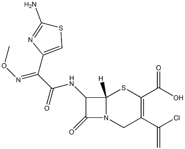 7-[[(2-Amino-4-thiazolyl)(methoxyimino)acetyl]amino]-3-(1-chloroethenyl)cepham-3-ene-4-carboxylic acid Struktur