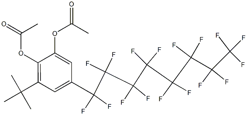 4-(Heptadecafluorooctyl)-6-tert-butylbenzene-1,2-diol diacetate Struktur