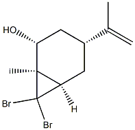 (1R,2R,4R,6R)-7,7-Dibromo-4-isopropenyl-1-methylbicyclo[4.1.0]heptan-2-ol Struktur