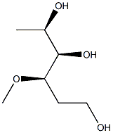 (-)-3-O-Methyl-2,6-dideoxy-D-arabino-hexose Struktur