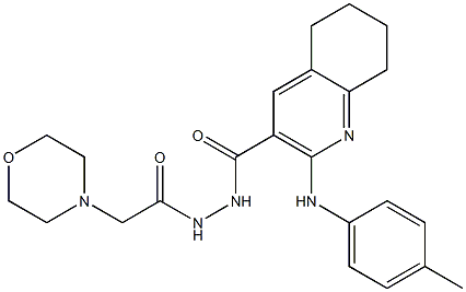 N'-[2-Morpholinoacetyl]-2-[(4-methylphenyl)amino]-5,6,7,8-tetrahydroquinoline-3-carbohydrazide Struktur