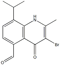 3-Bromo-1,4-dihydro-8-isopropyl-2-methyl-4-oxoquinoline-5-carbaldehyde Struktur