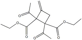 3-Methylene-1,2-diacetylcyclobutane-1,2-dicarboxylic acid diethyl ester Struktur