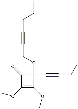 1,2-Dimethoxy-4-(1-butynyl)-4-(2-hexynyloxy)-1-cyclobuten-3-one Struktur