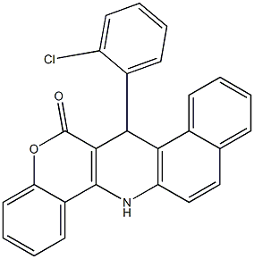 7-(2-Chlorophenyl)-7,14-dihydro-6H-benzo[f][1]benzopyrano[4,3-b]quinoline-6-one Struktur