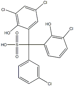 (3-Chlorophenyl)(3-chloro-2-hydroxyphenyl)(3,5-dichloro-2-hydroxyphenyl)methanesulfonic acid Struktur