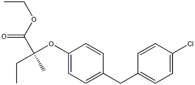 (S)-2-[4-[(4-Chlorophenyl)methyl]phenoxy]-2-methylbutanoic acid ethyl ester Struktur