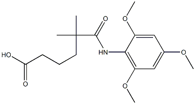 5,5-Dimethyl-6-oxo-6-[(2,4,6-trimethoxyphenyl)amino]hexanoic acid Struktur