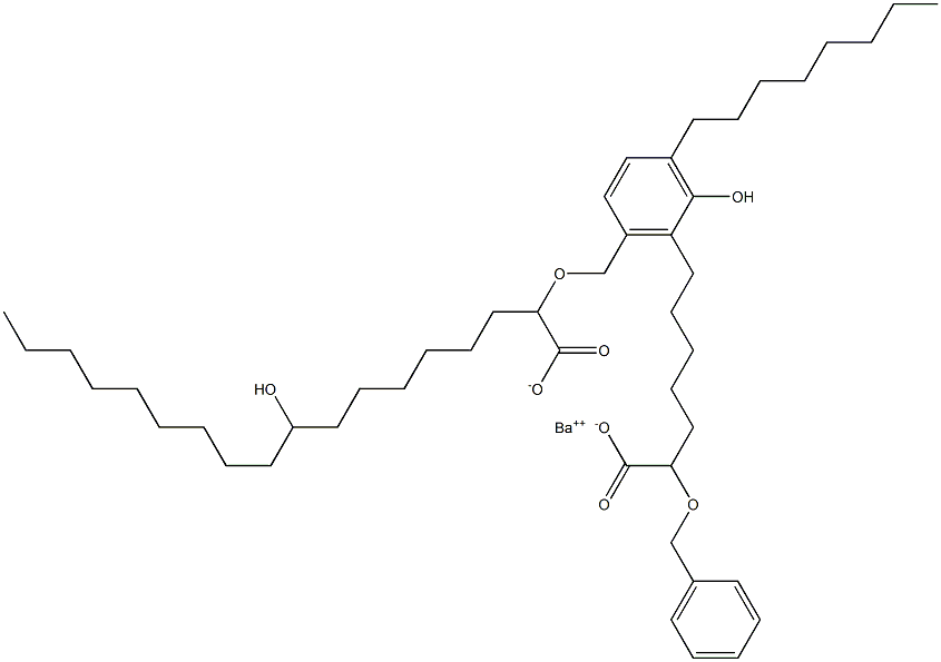 Bis(2-benzyloxy-9-hydroxystearic acid)barium salt Struktur