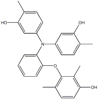 N,N-Bis(3-hydroxy-4-methylphenyl)-2-(3-hydroxy-2,6-dimethylphenoxy)benzenamine Struktur