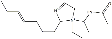 1-[1-(Acetylamino)ethyl]-1-ethyl-2-(4-heptenyl)-3-imidazoline-1-ium Struktur