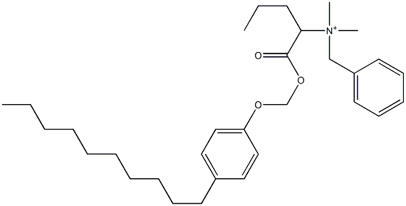 N,N-Dimethyl-N-benzyl-N-[1-[[(4-decylphenyloxy)methyl]oxycarbonyl]butyl]aminium Struktur