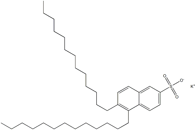 5,6-Ditridecyl-2-naphthalenesulfonic acid potassium salt Struktur