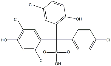 (4-Chlorophenyl)(3-chloro-6-hydroxyphenyl)(2,5-dichloro-4-hydroxyphenyl)methanesulfonic acid Struktur