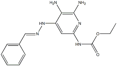 N-[5,6-Diamino-4-(2-benzylidenehydrazino)pyridin-2-yl]carbamic acid ethyl ester Struktur