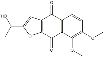 2-(1-Hydroxyethyl)-7,8-dimethoxynaphtho[2,3-b]furan-4,9-dione Struktur