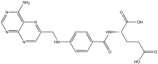 (2S)-2-[4-[N-(4-Amino-6-pteridinylmethyl)amino]benzoylamino]glutaric acid Struktur