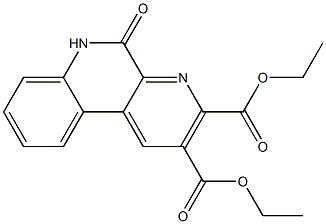 2-(Ethoxycarbonyl)-3-(ethoxycarbonyl)benzo[f][1,7]naphthyridin-5(6H)-one Struktur