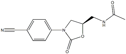 (5R)-5-Acetylaminomethyl-3-[4-cyanophenyl]oxazolidin-2-one Struktur