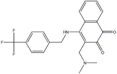 4-[[4-(Trifluoromethyl)benzyl]amino]-3-[(dimethylamino)methyl]naphthalene-1,2-dione Struktur