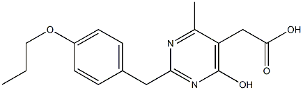 6-Hydroxy-4-methyl-2-(4-propoxybenzyl)-5-pyrimidineacetic acid Struktur