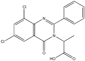 2-(6,8-Dichloro-4-oxo-2-phenylquinazolin-3(4H)-yl)propionic acid Struktur