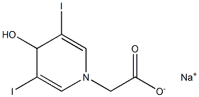 4-Hydroxy-3,5-diiodo-1(4H)-pyridineacetic acid sodium salt Struktur