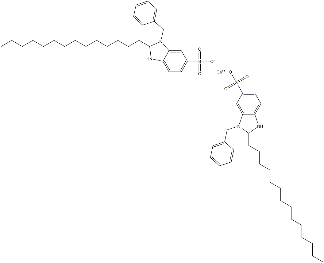 Bis(1-benzyl-2,3-dihydro-2-tetradecyl-1H-benzimidazole-6-sulfonic acid)calcium salt Struktur