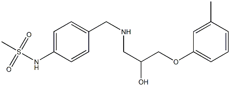 1-[4-(Methylsulfonylamino)benzylamino]-3-(3-methylphenoxy)-2-propanol Struktur