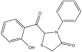 2-(2-Hydroxybenzoyl)-3-(phenyl)thiazolidin-4-one Struktur