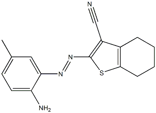 4,5,6,7-Tetrahydro-2-(2-amino-5-methylphenylazo)benzo[b]thiophene-3-carbonitrile Struktur