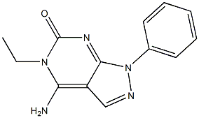 4-Amino-1-(phenyl)-5-ethyl-1H-pyrazolo[3,4-d]pyrimidin-6(5H)-one Struktur