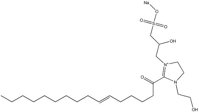 1-(2-Hydroxyethyl)-3-[2-hydroxy-3-(sodiooxysulfonyl)propyl]-2-(6-hexadecenoyl)-2-imidazoline-3-ium Struktur