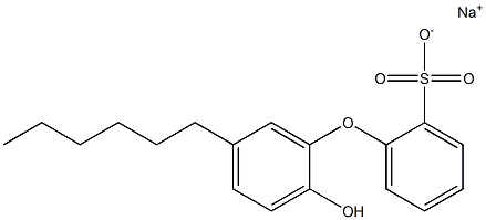 2'-Hydroxy-5'-hexyl[oxybisbenzene]-2-sulfonic acid sodium salt Struktur