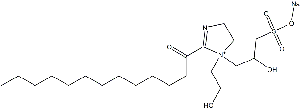 1-(2-Hydroxyethyl)-1-[2-hydroxy-3-(sodiooxysulfonyl)propyl]-2-tridecanoyl-2-imidazoline-1-ium Struktur