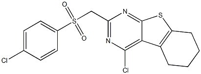 4-Chloro-5,6,7,8-tetrahydro-2-(4-chlorophenylsulfonylmethyl)[1]benzothieno[2,3-d]pyrimidine Struktur