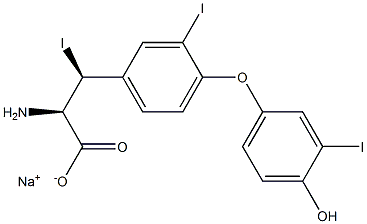 (2R,3S)-2-Amino-3-[4-(4-hydroxy-3-iodophenoxy)-3-iodophenyl]-3-iodopropanoic acid sodium salt Struktur