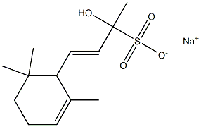 1-Hydroxy-1-methyl-3-(2,2,6-trimethyl-5-cyclohexen-1-yl)-2-propene-1-sulfonic acid sodium salt Struktur