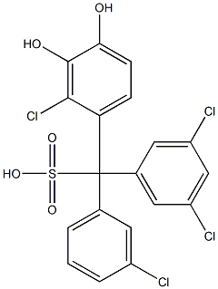 (3-Chlorophenyl)(3,5-dichlorophenyl)(2-chloro-3,4-dihydroxyphenyl)methanesulfonic acid Struktur