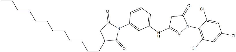 1-(2,4,6-Trichlorophenyl)-3-[3-(3-dodecyl-2,5-dioxopyrrolidin-1-yl)anilino]-5(4H)-pyrazolone Struktur