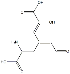 6-Amino-2-hydroxy-4-(formylmethylene)-2-heptenedioic acid Struktur