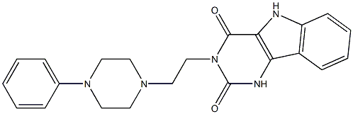 3-[2-[4-Phenyl-1-piperazinyl]ethyl]-1H-pyrimido[5,4-b]indole-2,4(3H,5H)-dione Struktur